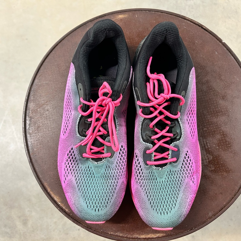 Pink and Black running shoes